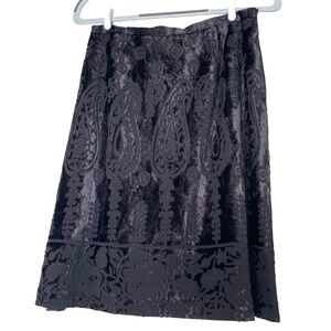Vintage Louben Skirt Velvet Burnout Whimsigoth Dark Floral Midi Black Canada S